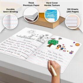 Rosmonde 5-Pack Primary Composition Notebooks – K-2 Creative Writing Journal with Drawing Space, 200 Pages (100 Sheets), 9.75” x 7.5”