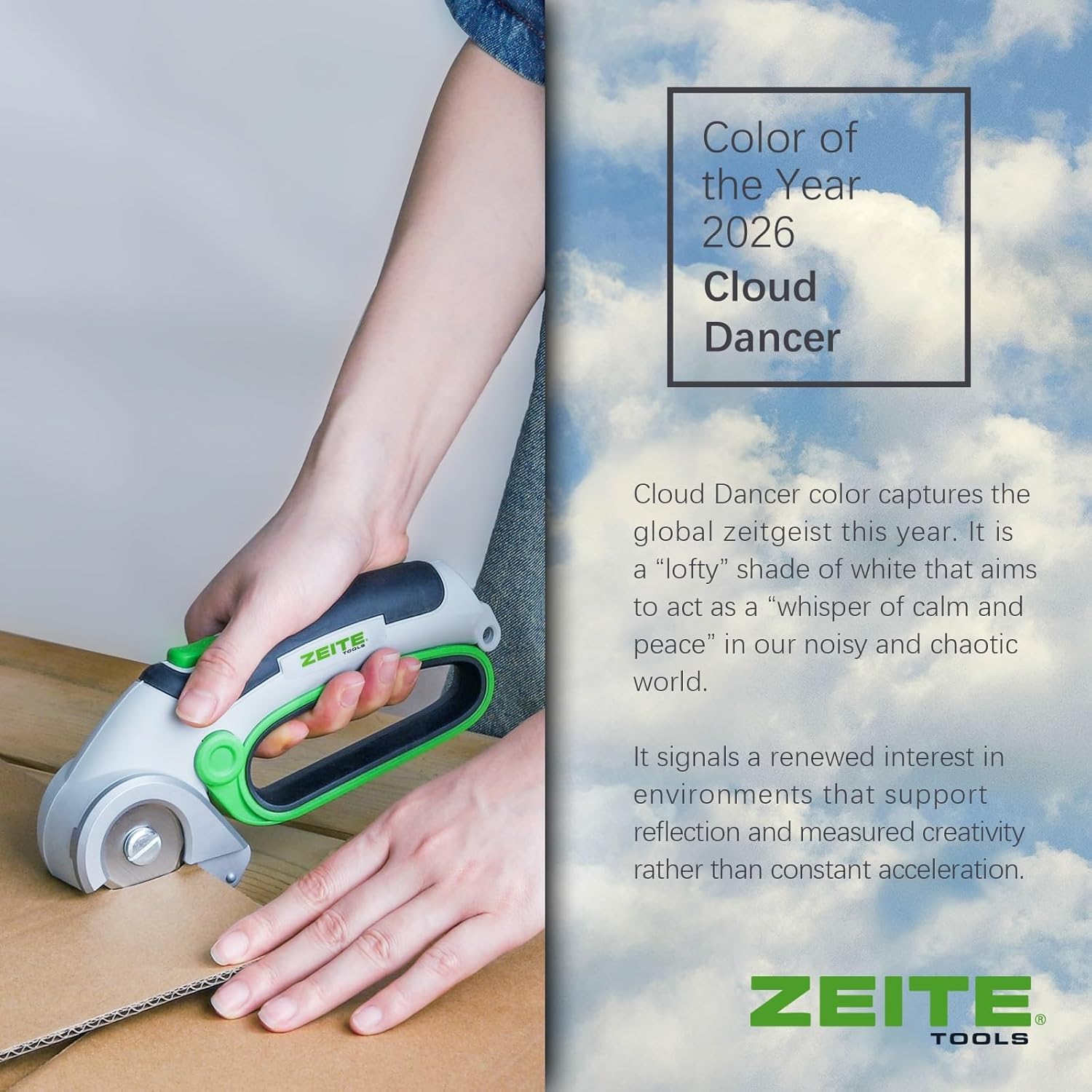 ZEITE 4V Cordless Electric Scissors - Rechargeable Rotary Cutter for Cardboard, Fabric, Carpet, and Hard Materials with Safety Lock, Auto-Sharp Blade & USB Cable (Gray)