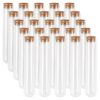 DEPEPE 25-Pack Premium Borosilicate Glass Test Tubes with Cork Stoppers – 50ml (25x140mm) – Multi-Purpose Vials for Science Labs, Bath Salts, Party Favors, and Candies
