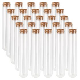 DEPEPE 25-Pack Premium Borosilicate Glass Test Tubes with Cork Stoppers – 50ml (25x140mm) – Multi-Purpose Vials for Science Labs, Bath Salts, Party Favors, and Candies