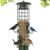 Green Metal Squirrel Proof Bird Feeder with Gravity Protection - 3LB Capacity Wild Seed Station for Finches, Cardinals & Chickadees