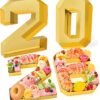 2026 Number Charcuterie Tray - Gold Fillable Cardboard Box for Graduation, Birthday & New Year Party Decorations (10.2'')