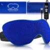 Electric Heated Eye Mask for Dry Eyes - Washable Warm Compress with Flaxseed, Timer & Temp Control for Blepharitis, MGD, Styes, Puffy Eyes & Sleep (Deep Blue)