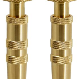 Biswing Heavy-Duty Brass Hose Nozzle (2-Pack) – 4-Inch High Pressure Twist Garden Sprayer for Washing Cars, Watering Plants & Cleaning