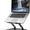 Ergonomic Adjustable Laptop Stand - Aluminum Foldable Riser with Cooling Vent & Anti-Slip Holders for 10-15.6 Inch Notebooks (Silver)