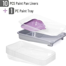 Bates 9-Inch Paint Tray Set with Rollers, Liners & Frame - 12 Piece Professional Painting Kit