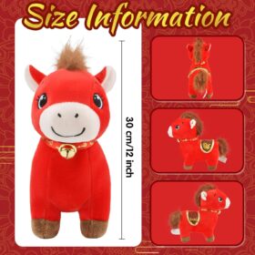 KESOCORAY 2026 Year of the Horse Plush Doll - Lunar New Year Chinese Zodiac Mascot for Home, Office & Car Decorations