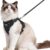 rabbitgoo Cat Harness and Leash for Walking Cats - Escape Proof Adjustable Vest Jacket with Reflective Strips for Indoor & Outdoor Control (Black, Medium/Large)