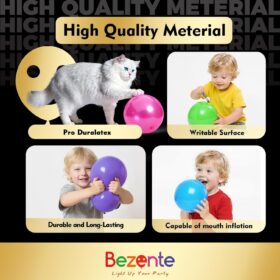 Bezente Pro Duralatex Assorted Rainbow Balloons – 100 Pack 12-Inch Extra-Thick Premium Latex Party Decorations for Weddings, Birthdays, and Baby Showers