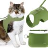romp Cat Harness and Leash Set for Kittens & Cats - Escape Proof, Adjustable, & Choke-Free Matcha Green Vest with Collar & Lead for Safe Outdoor Adventures