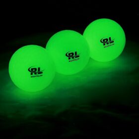 R&L UV Rechargeable Glow in The Dark Golf Balls - 6pk Tournament Grade Fluorescent Night Balls with Flashlight - Ultimate Gift for Night Sports