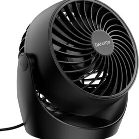 Gaiatop 5-Inch Small Desk Fan – Ultra-Quiet 3-Speed Personal Table Fan with 360° Tilt, Portable Electric Cooling Air Circulator for Home, Office, & Bedroom (Black)