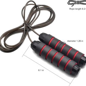 BOOMIBOO Adjustable Speed Jump Rope with Ball Bearings - Tangle-Free Steel Wire Cable for Cardio, MMA, Boxing, and Fitness Training