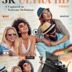 5K Vlogging Camera for YouTube, 64MP Digital Camera with 18X Zoom & Autofocus, 180° Flip Screen Compact Point and Shoot Camera, Includes 64GB Card & 2 Batteries (Black)