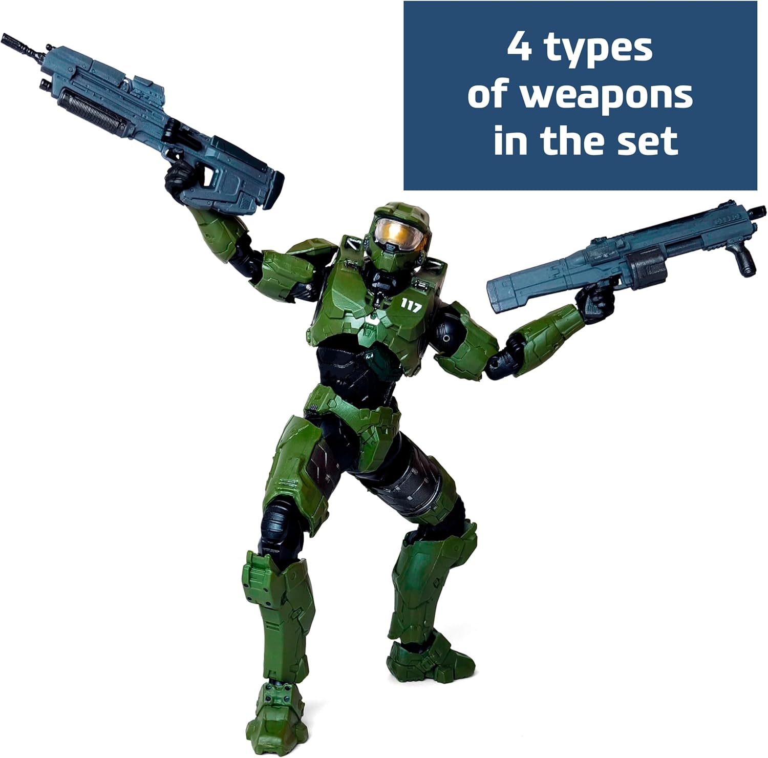 Toysvill Master Chief Infinite Edition 8.7 inch Articulated Action Figure - Collectible Military Soldier Model with Weapons & Accessories