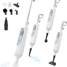 Hivroo F2 12-in-1 Detachable Steam Mop – Handheld Floor Steamer with 360ml Tank, 15ft Cord, and Heavy-Duty Scrubbing Accessories for Hardwood, Tile, and Grout
