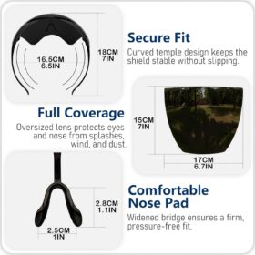 mayoken® Futuristic Full Face Shield Sunglasses – Wraparound UV Protection Shield for Men & Women – Anti-Fog, Impact Resistant Cycling & Outdoor Gear