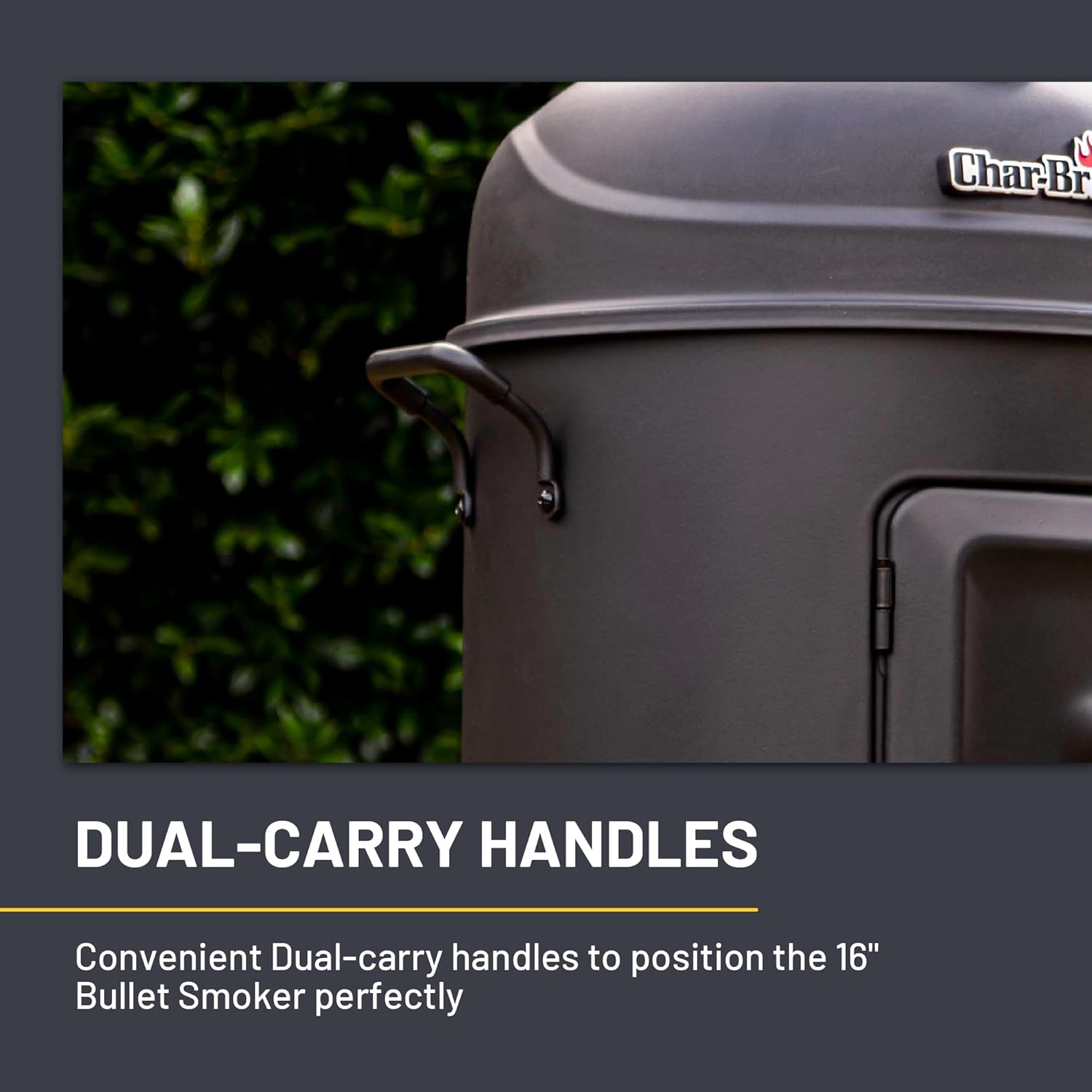 Char-Broil 16-Inch Bullet Charcoal Smoker - Black Porcelain Heavy-Duty Outdoor BBQ Grill with Temperature Control