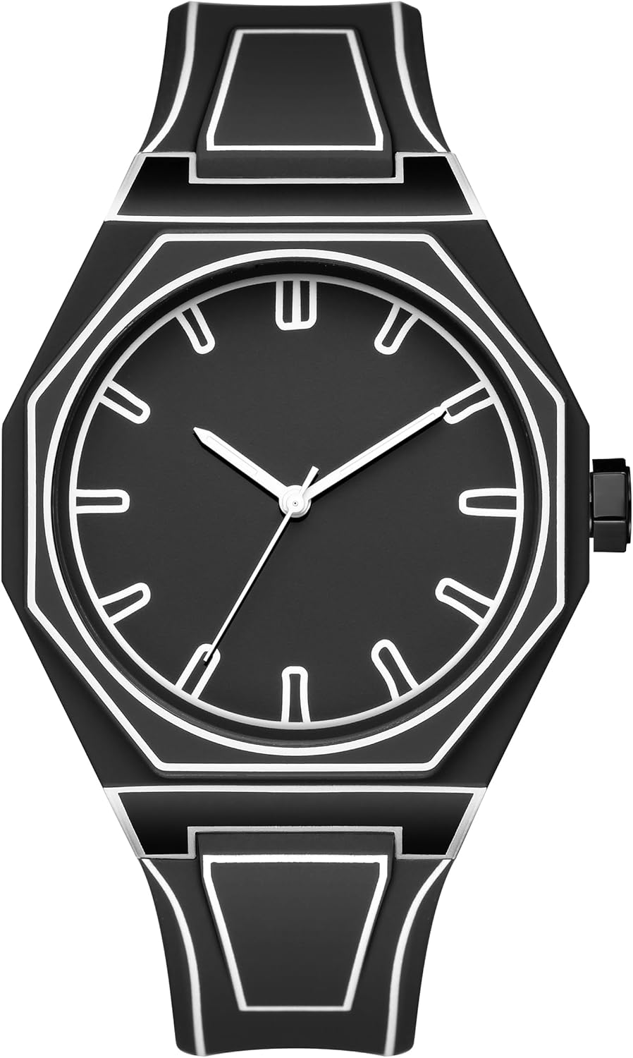 GORBEN Unisex Minimalist Quartz Watch – Creative Anime Series Black & White Sketch Dial for Sports & Fashion