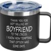 Jogskeor Funny Insulated Coffee Mug – 14oz Stainless Steel Travel Tumbler – Hilarious 'Circus' Quote Gift for Boyfriend's Dad, Future Father in Law, Birthday & Christmas
