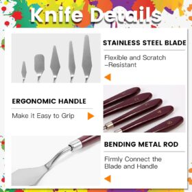 CUALORK 10-Piece Stainless Steel Palette Knife Set – Flexible Artist Painting Spatulas for Oil, Acrylic, & Canvas Art