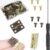 60 Sets Small Mini Hinges with Screws – 270° Folding Iron Butt Hinges for Wood Jewelry Boxes, DIY Crafts, Cabinets & Drawers (Gold & Bronze)