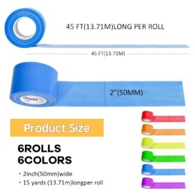 SIKEDEPRO 6-Pack Rainbow Colored Duct Tape – Heavy Duty, Waterproof & Tear-By-Hand for DIY, Crafts, Home Repairs, and Packaging