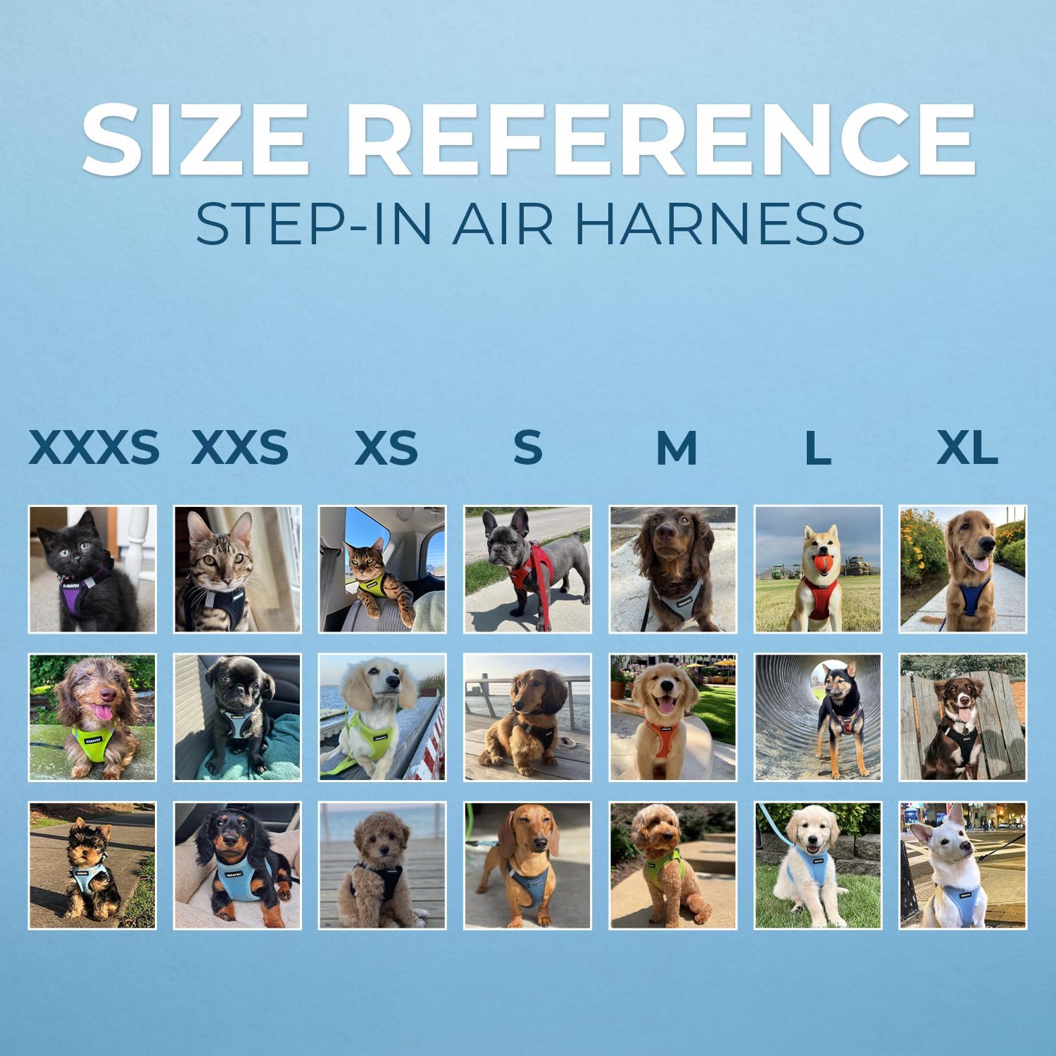 Voyager Step-In Air Dog & Cat Harness – All-Weather No Pull Mesh Vest with Reflective Bands – Black, Large