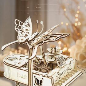 3D Wooden Piano Model Kit – Mechanical DIY Music Box Brain Teaser Puzzle for Adults & Kids (Ages 8+)