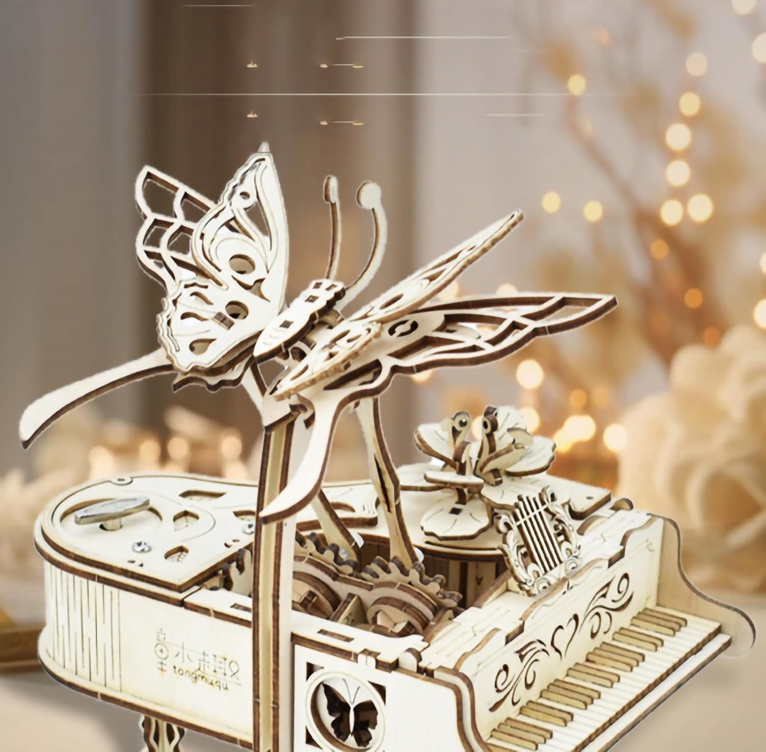 3D Wooden Piano Model Kit – Mechanical DIY Music Box Brain Teaser Puzzle for Adults & Kids (Ages 8+)