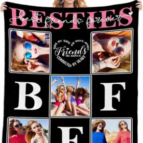 Personalized Photo Blankets - Custom Made Fleece Throw with Pictures - Unique Gifts for Women, Weddings, Birthdays & Anniversaries - Made in USA