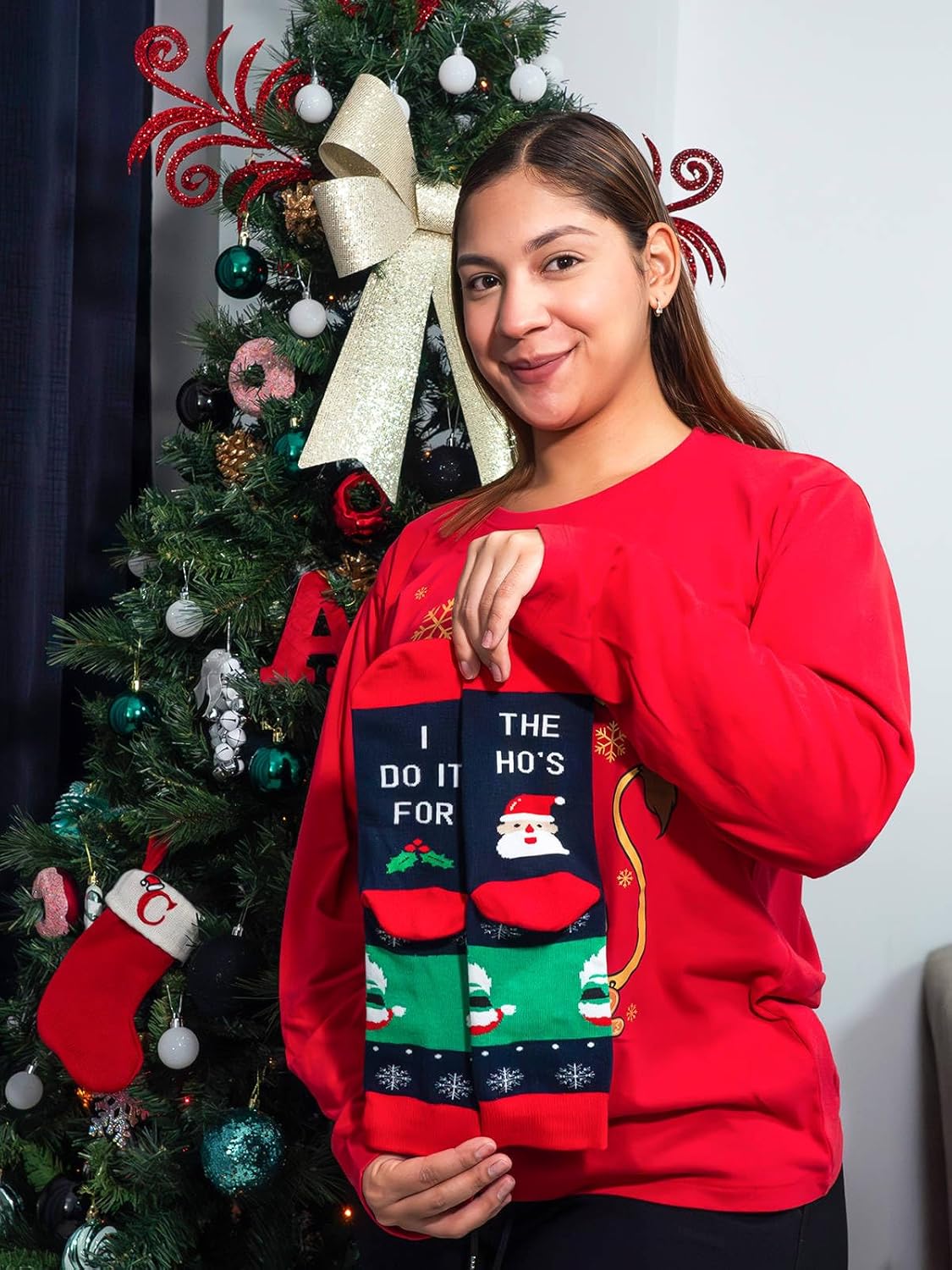 IRISGOD Novelty Christmas Socks – Funny & Festive Unisex Stocking Stuffers for Men & Women