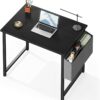 OLIXIS 31 Inch Small Computer Desk with Storage Bag – Modern Home Office Writing Table for Bedroom & Gaming, Black