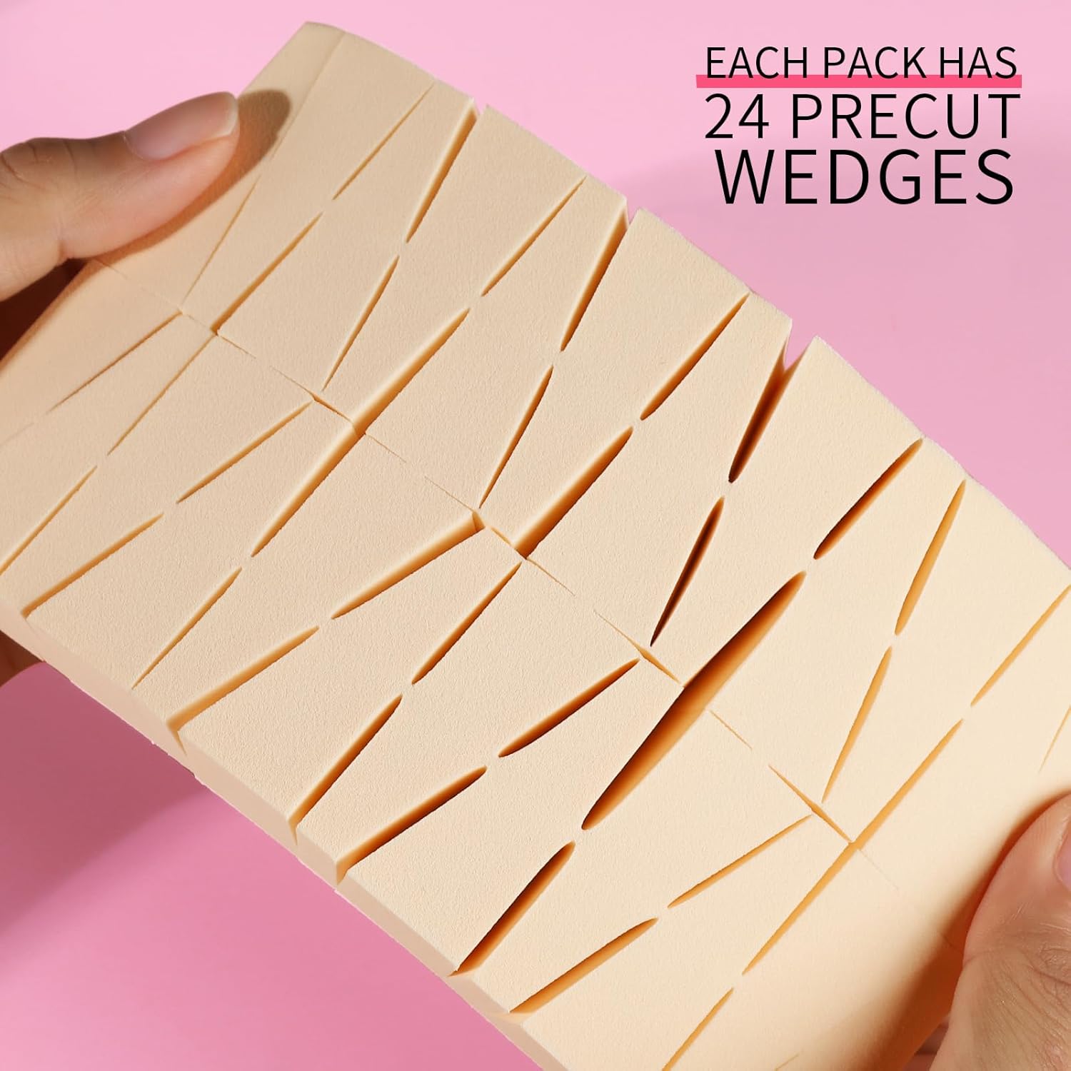 Teenitor 48-Piece Latex-Free Makeup Sponge Wedges – Soft, Reusable Foundation & Blending Applicators for Liquid, Cream, and Powder