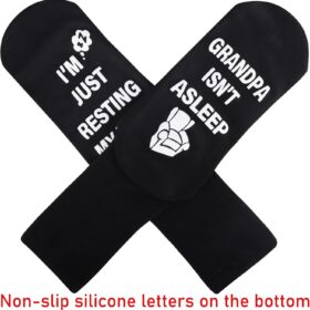 Jeasona Novelty Grandpa Gifts – Non-Slip Funny Socks with Quote for Grandfather Birthday