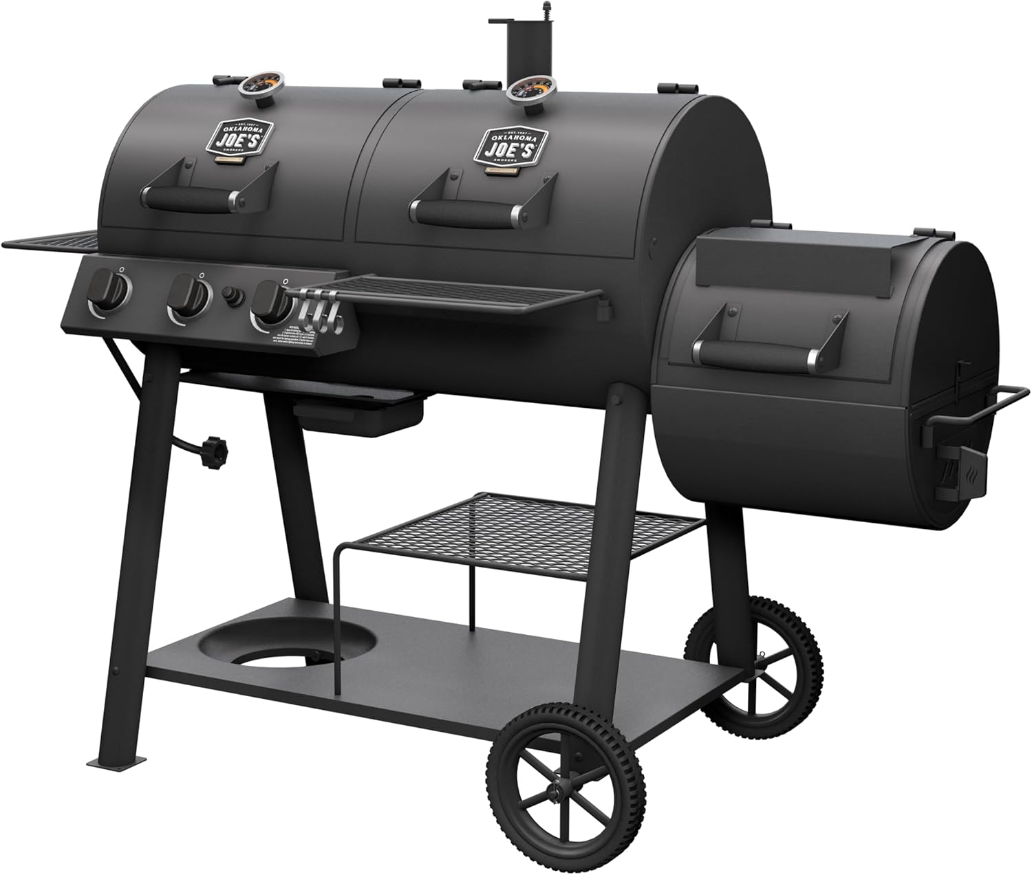 Oklahoma Joe's Canyon Combo 2-in-1 Charcoal & Gas Smoker Grill - 1240 sq. in. Black