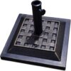 Giantex 30 lb Heavy Duty Square Patio Umbrella Base - Cast Iron Outdoor Umbrella Stand with Adjustable Tube Holder for Deck, Garden, and Porch