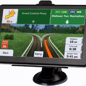 LONGRUF 7-Inch GPS Navigation for Car - 2026 Lifetime Map Updates, Voice Guidance & Speed Alerts - Truck & Car Navigator