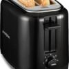 Proctor Silex 2-Slice Toaster | Extra Wide Slots, Auto Shut-Off, Cool-Touch Exterior, and Drop-Down Crumb Tray – Perfect for Bagels (Black, 22305)