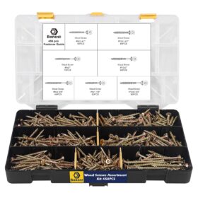 Bonost 450-Piece Torx Wood Screw Assortment Kit with Drive Bits – Rust-Proof Carbon Steel Construction for Decking, Furniture, and Woodworking