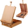 Falling in Art Portable Desktop H-Frame Easel - Solid Wood Sketchbox with Storage & Adjustable Canvas Holder for Tabletop Painting & Display