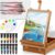 Falling in Art Beechwood Desktop Easel Set – 27-Piece All-in-One Acrylic Painting Kit with Portable Box Easel, Canvas Panels, Brushes & Pigments – Complete Art Supply Set for Adults, Beginners & Professionals