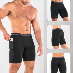 Niksa Men's Performance Compression Shorts with Pockets – Ultra-Stretch Spandex Athletic Running Underwear