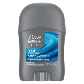 Dove Men+Care Clean Comfort Antiperspirant Stick, 72-Hour Sweat & Odor Protection with 1/4 Moisturizers, 0.5 oz
