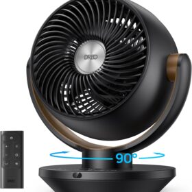Dreo 11-Inch Quiet Oscillating Fan with Remote – Powerful Air Circulator for Bedroom and Office, 60ft Airflow, 4 Speeds, 8H Timer, Ultra-Silent