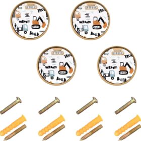 4-Pack Transport Truck Cabinet Knobs – Vibrant 3D Car Dresser Pulls for Kids Room, Nursery & Garage Decor