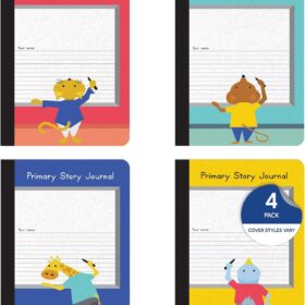 Oxford Primary Composition Notebooks (Pack of 4) – 9.75” x 7.5” K-2 Story Journals with Drawing Space & Primary Ruling for Handwriting Practice