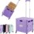 MACOPRO Purple Folding Utility Cart – Portable Rolling Hand Truck with Heavy Duty Plastic Base, Telescopic Handle & 4 Swivel Wheels for Travel, Shopping, and Office
