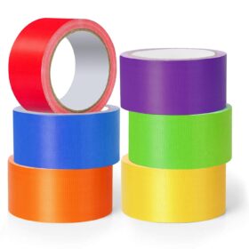 Rouceyxin 6-Pack Rainbow Colored Duct Tape – Heavy Duty, Waterproof, and Writable | 2 Inch x 15 Yards Per Roll