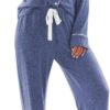 Ekouaer Women's Long Sleeve Pajama Set - Ultra-Soft Button Down Loungewear Sleepwear Top & Pants